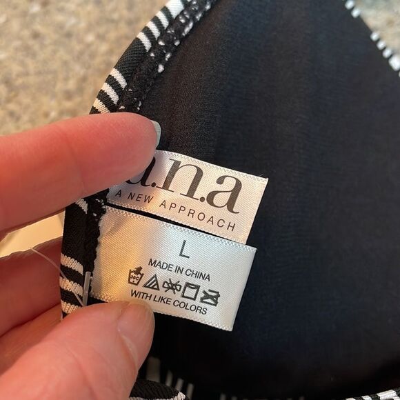 A.N.A. Black & White Stripe 2-Piece Bikini *NEW* - Picture 8 of 9